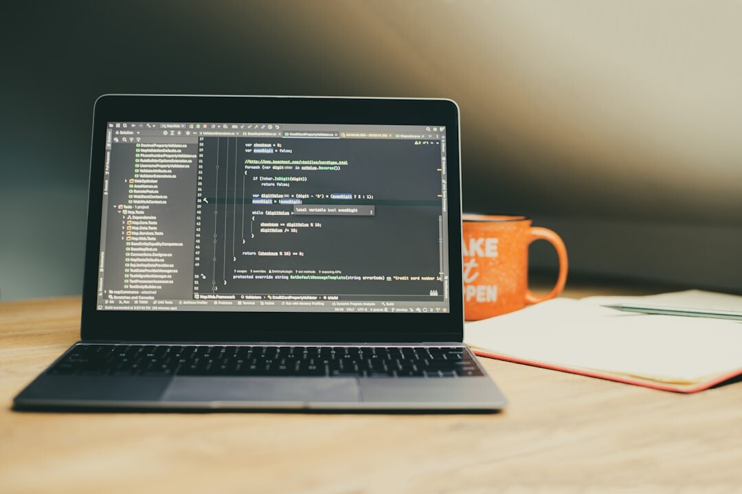 code on computer screen
