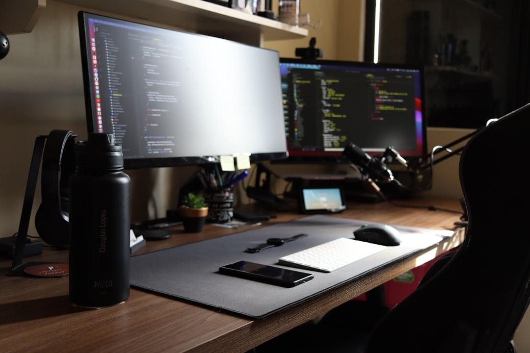 web developer at desk
