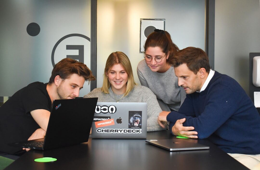 team collaborating on project