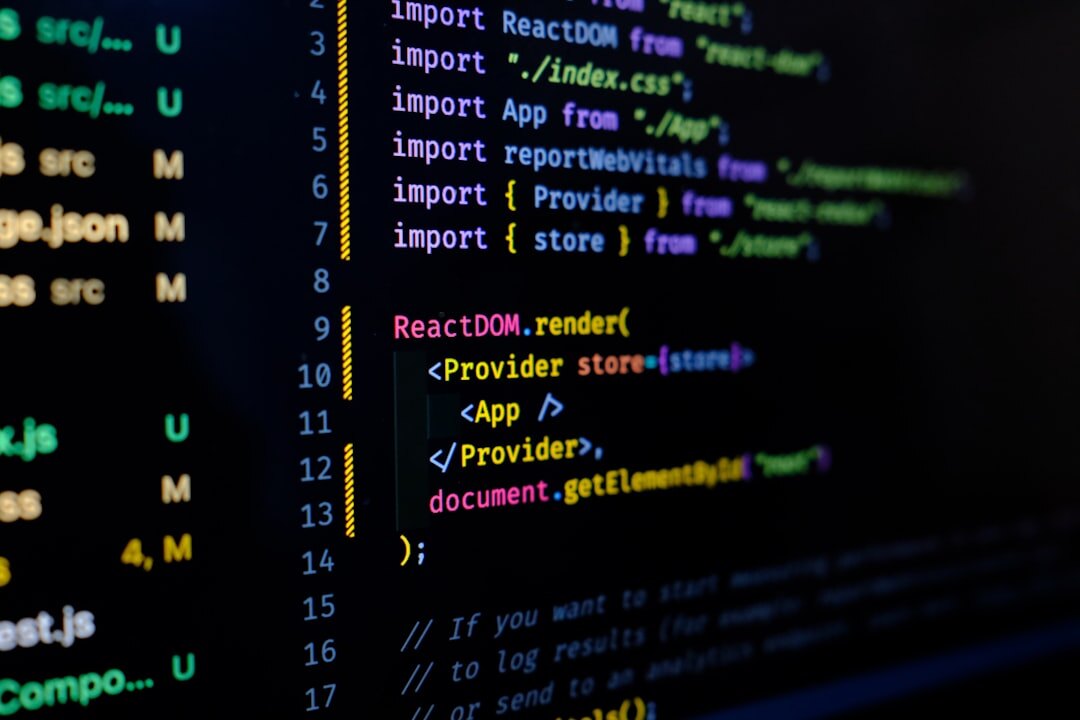 Computer screen displaying lines of programming code